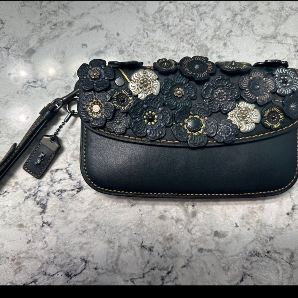 Coach Tea Rose Leather Clutch